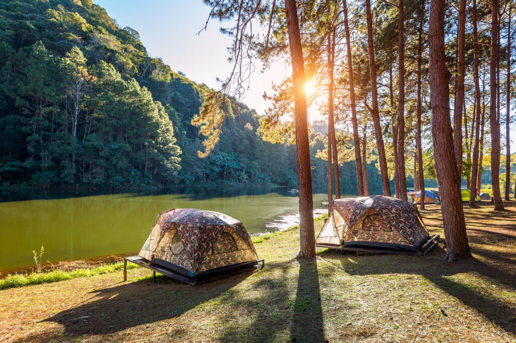 Choose a safe camping site that is at a safe distance from the waterbody and even 