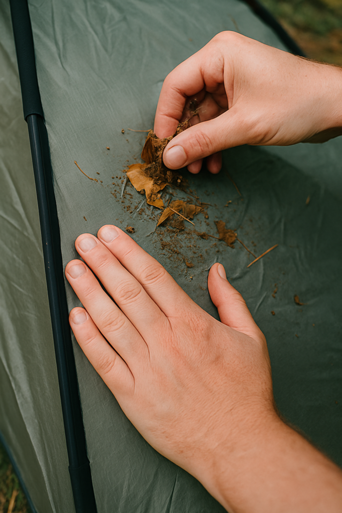 Remove dirt and leaves before storing