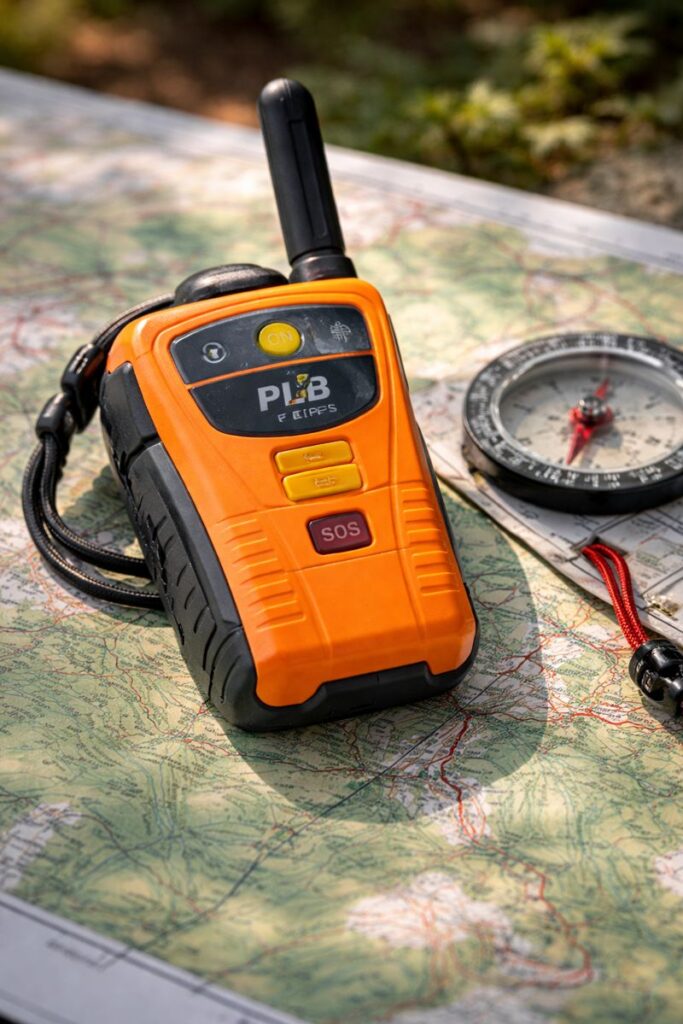 Personal locator beacon PLB emergency device for wilderness rescue signaling"
